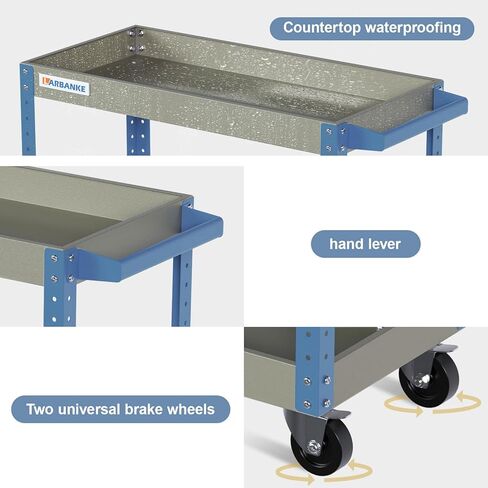 عربة أدوات دوارة من LARBANKE، مع عربة أدوات من 3 طبقات على العجلات، سعة تحميل 500 رطل، عربة أدوات مع طبقات قابلة لضبط الارتفاع، منظم أدوات للمرآب، ومستودع عربة الخدمة، ومتجر الإصلاح والمنزل in Kuwait