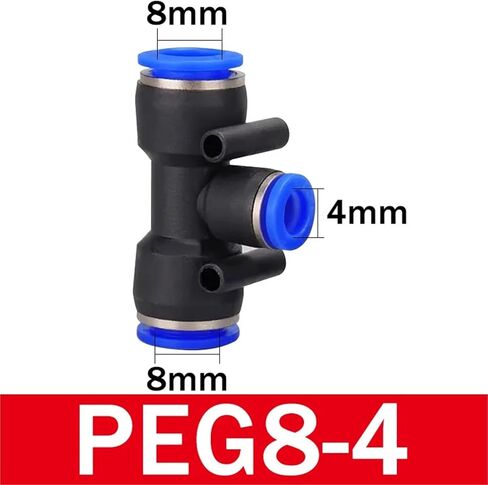 PE Connectors Pneumatic Fitting Connect 4mm 6mm 8mm 10 12MM 3Way Plastic Pipe Water Hose Tube Connector 500Pcs(PEG 8-4) in Saudi Arabia