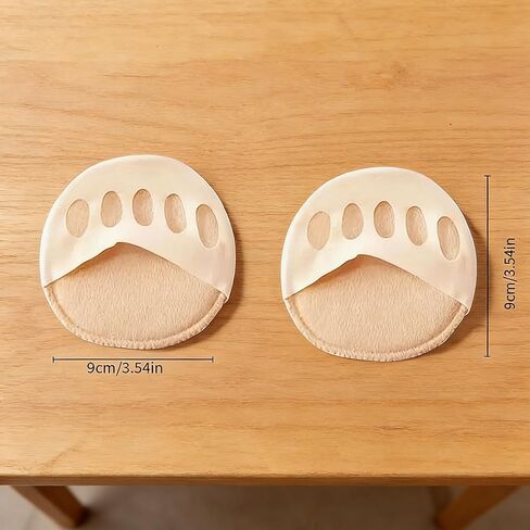 2 Pairs Forefoot Pads Sponge Toe Plug Half Socks Sweat Absorbing Cushion Inserts for High Heels Sneakers Black and Beige (Pack of 2) in Saudi Arabia