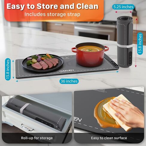 Warming Mat for Food Extra Large -600W /36"x16" XXL Food Warmer for Countertop, Upgrade Graphene Fast Rapid Heating Tray, Adjustable Electric Heating Pad for Buffet Party, 6 Level Temp, 6 Hour Timer in Saudi Arabia