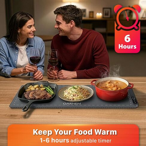 Warming Mat for Food Extra Large -600W /36"x16" XXL Food Warmer for Countertop, Upgrade Graphene Fast Rapid Heating Tray, Adjustable Electric Heating Pad for Buffet Party, 6 Level Temp, 6 Hour Timer in Saudi Arabia