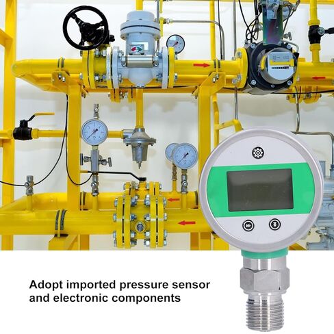 HG 601YB Digital Pressure, Stainless Steel Material, Reading, LCD Display with Blue Backlight, DC 24V Voltage, for Pneumatic Tools Compressed Air Systems in Kuwait