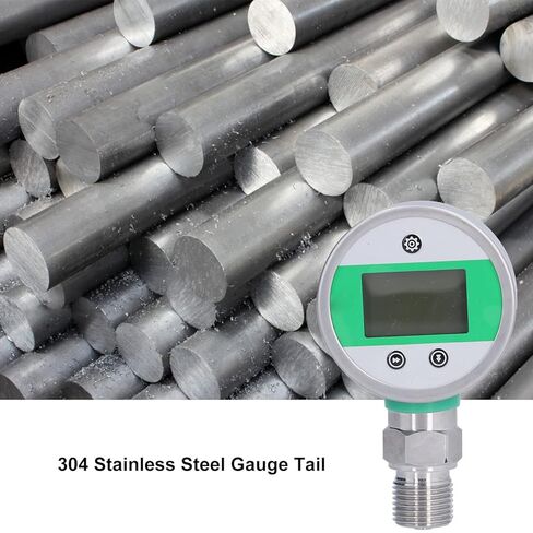 HG 601YB Digital Pressure, Stainless Steel Material, Reading, LCD Display with Blue Backlight, DC 24V Voltage, for Pneumatic Tools Compressed Air Systems in Kuwait