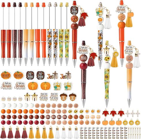 أقلام كوكني سقوط دينية قابلة للخروج - 12 مجموعة من طقم صنع قلم الحبر في الخريف DIY مع حرفة الخرز للأطفال ، فالسقو in Kuwait