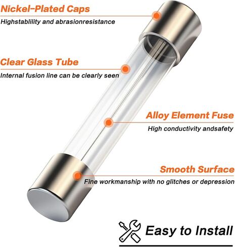 مجموعة متنوعة من الصمامات الزجاجية سريعة النفخ 72 قطعة من IZTOSS 6x30 مم لصمامات السيارات 250 فولت 0.5 أمبير 1 أمبير 2 أمبير 3 أمبير 5 أمبير 10 أمبير 15 أمبير 20 أمبير 30 أمبير وصمامات زجاجية 10 قطع، فرز وتغليف في صناديق بلاستيكية شفافة in Kuwait