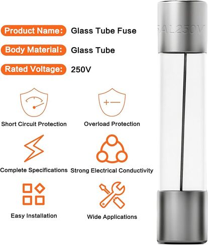 مجموعة متنوعة من الصمامات الزجاجية سريعة النفخ 72 قطعة من IZTOSS 6x30 مم لصمامات السيارات 250 فولت 0.5 أمبير 1 أمبير 2 أمبير 3 أمبير 5 أمبير 10 أمبير 15 أمبير 20 أمبير 30 أمبير وصمامات زجاجية 10 قطع، فرز وتغليف في صناديق بلاستيكية شفافة in Kuwait