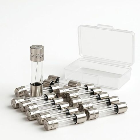 10 أمبير 250 فولت صمامات زجاجية سريعة النفخ، 30 قطعة 5 × 20 مم 10 أمبير استبدال الصمامات الإلكترونية لأضواء عيد الميلاد والأجهزة والإلكترونيات - 0.2 × 0.78 بوصة (10 أمبير) in Kuwait