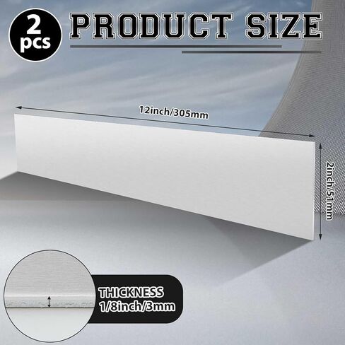 MorningRo 2 Pack 5052 Aluminum Sheet Metal 2" x 12" Aluminum Plate 1/8 (0.125'') Inch Thickness Rectangle Metal Panels for Industry Crafting Handcraft DIY Projects in Saudi Arabia