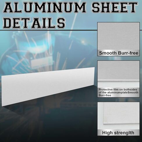 MorningRo 2 Pack 5052 Aluminum Sheet Metal 2" x 12" Aluminum Plate 1/8 (0.125'') Inch Thickness Rectangle Metal Panels for Industry Crafting Handcraft DIY Projects in Saudi Arabia