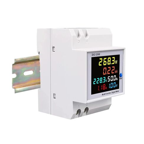 D52-2066 Energy Meter Din Rail Electricity Usage Monitor AC 40-300V 100A Voltmeter Ammeter Watt Kwh Frequency Power 1Pcs(250-450V Built-in CT) in Saudi Arabia