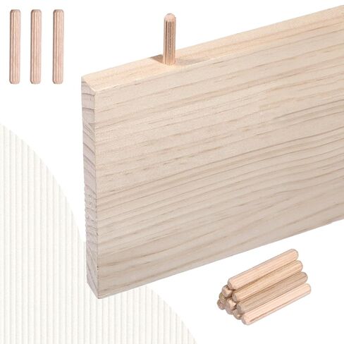 100 Pcs 1/4" Wood Dowel Pins, 1/4" x 1 1/2" Fluted Hardwood Dowel Pins Straight Grooved Wood Pegs for Furniture, Model Building and Woodworking in Saudi Arabia