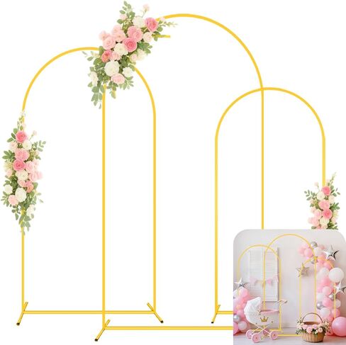 مفتوح القوس الخلفي Stand Gold Metal Arch Stand 7.2 قدم قوس البالون Stand U أقواس زفاف مزدوجة لحفل الاحتفال in Kuwait