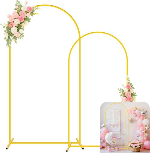 مفتوح القوس الخلفي Stand Gold Metal Arch Stand 7.2 قدم قوس البالون Stand U أقواس زفاف مزدوجة لحفل الاحتفال in Kuwait