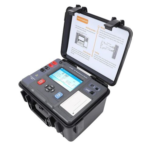 Digital Megohmmeter DC Resistor Tester with Bluetooth & Built in Printer Full Color LCD Touchscreen Telecommunications Electric Power in Saudi Arabia