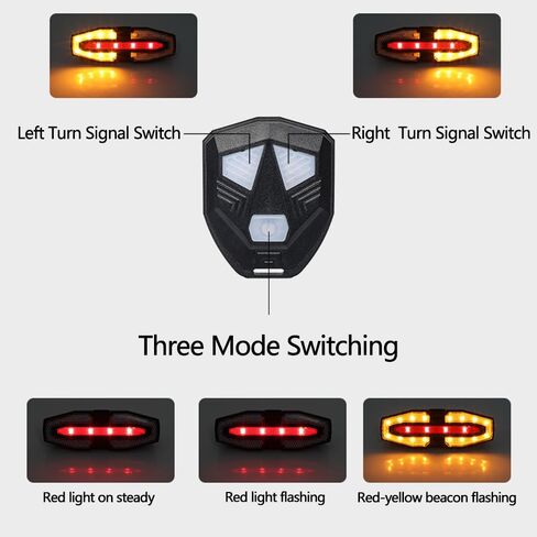 Solar or USB-C Charging Bicycle LED Tail Lights with Bike Turn Signals, 10 pcs Reflective Strips, for Road & Urban Riding, Long Battery Life, for Outdoor Cyclists & Short Commute Riders in Saudi Arabia