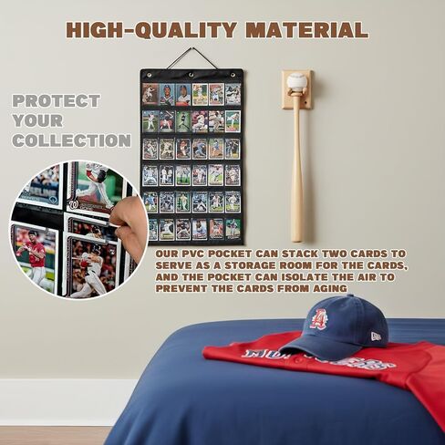 2 Pack 36 Cards Display Case, PET Baseball Card Display Case, Sport Card Holder - Football Basketball Trading Card Wall Display in Kuwait