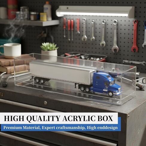 1:64 Scale Trucks Display Case with Plastic Base - Acrylic Model Train Truck Display Boxes - Dustproof Showcase for Collectibles Memorabilia in Kuwait