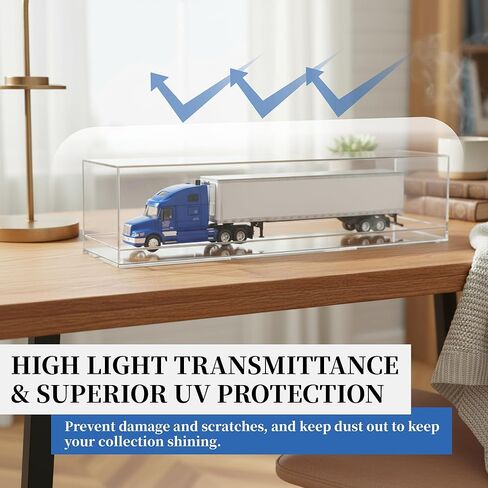 1:64 Scale Trucks Display Case with Plastic Base - Acrylic Model Train Truck Display Boxes - Dustproof Showcase for Collectibles Memorabilia in Kuwait