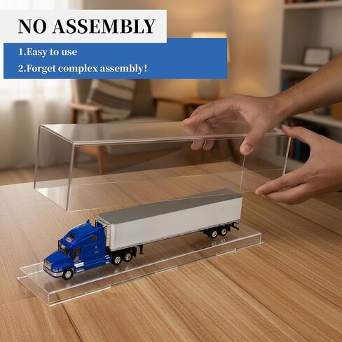 1:64 Scale Trucks Display Case with Plastic Base - Acrylic Model Train Truck Display Boxes - Dustproof Showcase for Collectibles Memorabilia in Kuwait