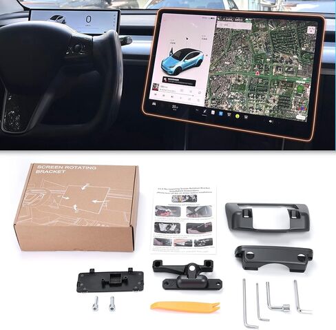شاشة Screen Divel Mount for Tesla Cybertruck 2024 2025 اليسار/اليمين/لأعلى/لأسفل 40 ° دوار أربعة اتجاهات ألومنيوم سبيكة تيسلا شاشة دوارة القوس الإكسسوارات Cybertruck 2025 in Kuwait