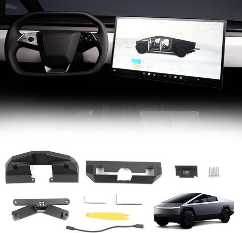 Screen Swivel Mount for Tesla Cybertruck 2024 2025 Left/Right/Up/Down 40° Rotating Four Directions Aluminium Alloy Tesla Screen Rotating Bracket Cybertruck Accessories 2025 in Kuwait