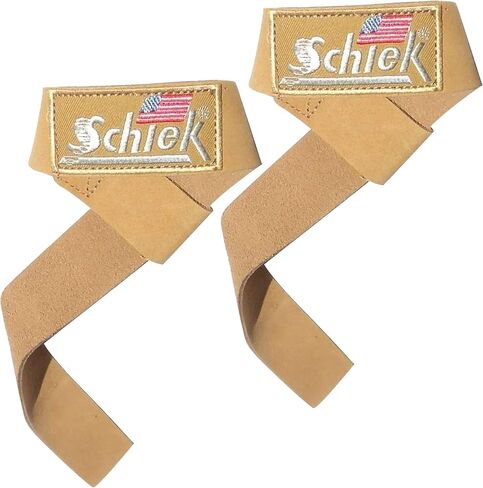 Schiek Sports Model 1000LLS Leather Weight Lifting Straps - Black in Kuwait