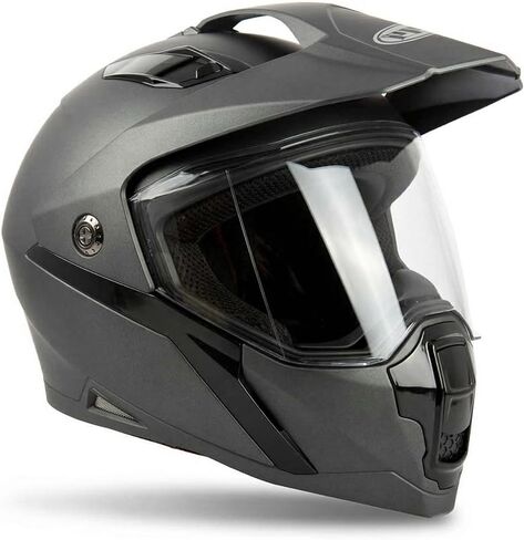 MMG Helmet Dual Sport Off Road Motorcycle Dirt Bike ATV - FlipUp Visor - Model 23 (X-Large, Green) in Kuwait