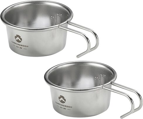 Camping Moon Campingmoon Mini Sierra Cup 2oz (60 مل) من الفولاذ المقاوم للصدأ 2 عبوة S-050-2p in Saudi Arabia