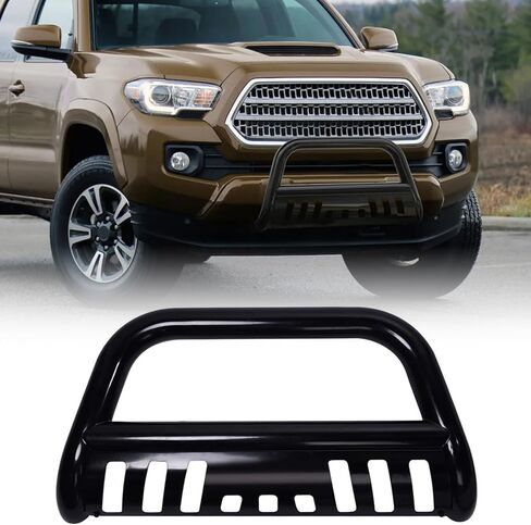 استبدال واقي شبكة المصد الأمامي من TINJO Bull Bar لـ 2004-2024 Ford F150، فرشاة شاحنة بيك آب شديدة التحمل 3 بوصات من الفولاذ المقاوم للصدأ، لوحة انزلاقية لشريط Bull Bull مناسبة لسيارة Lincoln Navigator 2003-2014- أسود in Kuwait