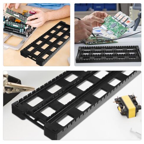 Anti-Static PCB Rack 25-Slot Circuit Board Holder Stand 17.2X6.3X1.2 Inches ESD Safe PCB Support Organizer for Electronics Workbench in Saudi Arabia