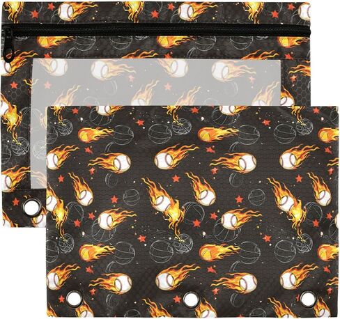 Cheetah Brown Golden Binder Pouches 3 Ring for Boys Girls School Office College Supplies Leopard Black Pencil Pouches Case Bag with Clear Window and Zipper 2 Pack in Kuwait