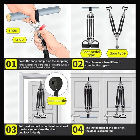 حزام مقاومة بدواسة من أويمي، أربطة تمرين بمقابض، حبل سحب مرن، أربطة تدريب للعلاج الطبيعي، في اللياقة البدنية المنزلية، معدات تدريب القوة مع حزام لياقة بـ 8 أشكال in Kuwait