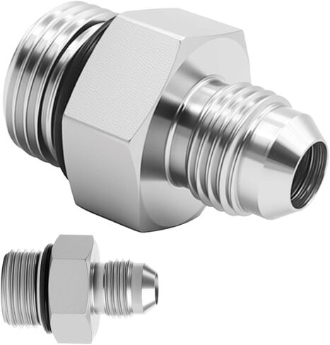 موصل خرطوم هيدروليكي 3/8 بوصة JIC ذكر × 1/2 بوصة SAE ORB ذكر محول مستقيم وصلات الأنابيب الهيدروليكية تركيب محول 6400-06-08 للأنظمة الهيدروليكية (عبوتان) in Kuwait