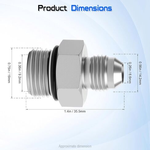 موصل خرطوم هيدروليكي 3/8 بوصة JIC ذكر × 1/2 بوصة SAE ORB ذكر محول مستقيم وصلات الأنابيب الهيدروليكية تركيب محول 6400-06-08 للأنظمة الهيدروليكية (عبوتان) in Kuwait