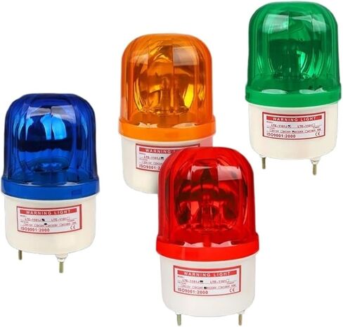 LTE-1101 Indicator Light Rotating Beacon Warning No Sound Strobe Alarm Lamp 12V 24V 110V 220V Yellow Blue Red Green(Blue 12V) in Saudi Arabia