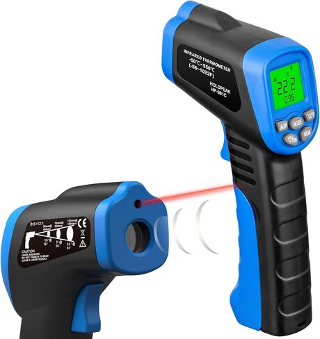 HOLDPEAK 981C ميزان حرارة رقمي بالليزر بالأشعة تحت الحمراء غير ملامس، مسدس درجة حرارة الأشعة تحت الحمراء للقراءة الفورية -58 إلى 1022 درجة فهرنهايت (-50 إلى 550 درجة مئوية) للطهي، والشواية، وفرن البيتزا، والشواية، والمحرك، والتدفئة والتهوية وتكييف الهواء، in Kuwait