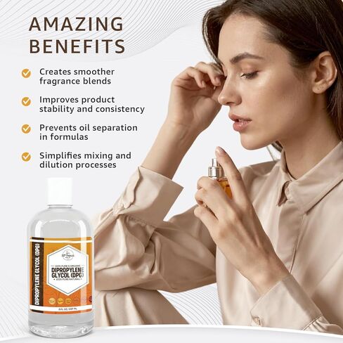 32oz Dipropylene Glycol (DPG) – Versatile Solvent & Fragrance Diluent for Perfume, Essential Oils & Personal Care Formulations – Clear, Low Odor Cosmetic Ingredient | 32 Ounces in Saudi Arabia