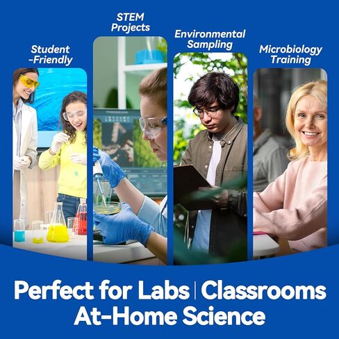 أطباق LB Agar - 10 أطباق بتري معقمة مصبوبة مسبقًا + 15 مسحة معقمة - طازجة، محكمة الغلق ثلاثية للزراعة البكتيرية ومختبرات الأحياء الدقيقة والاستخدام في الفصول الدراسية in Kuwait