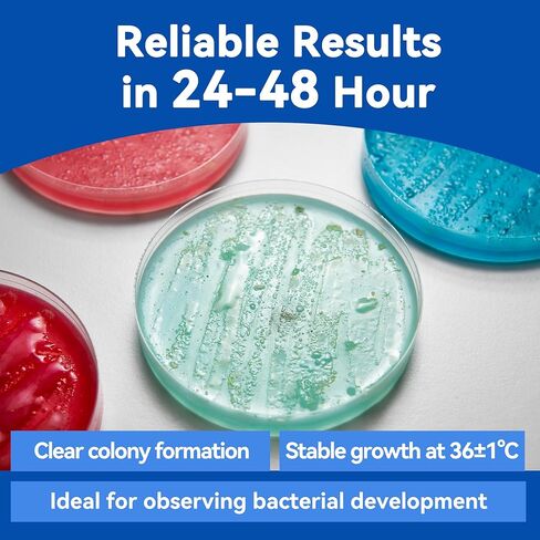 أطباق LB Agar - 10 أطباق بتري معقمة مصبوبة مسبقًا + 15 مسحة معقمة - طازجة، محكمة الغلق ثلاثية للزراعة البكتيرية ومختبرات الأحياء الدقيقة والاستخدام في الفصول الدراسية in Kuwait