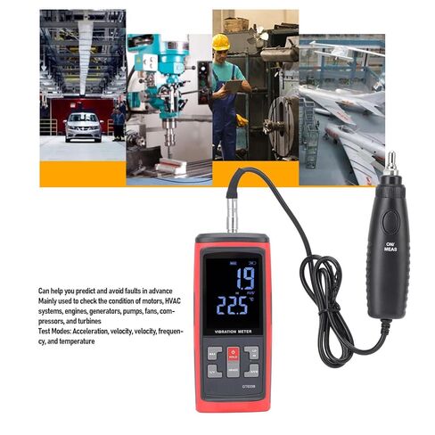 محلل الاهتزاز الرقمي من WALFRONT معدات اختبار الاهتزاز الاحترافية دقيقة مع شاشة LCD ملونة للمحركات وأنظمة التدفئة والتهوية وتكييف الهواء والمحركات والمولدات والمضخات in Kuwait