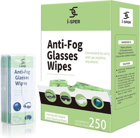 70 Count Anti Fog Lens Wipes for Eyeglasses, Pre-Moistened Individual Wrapped Glasses Wipes Lens Cleaner, with a Carrying Box, Defogging Screen Wipes for Eyeglasses, Sunglass, Goggles, Camera Lens in Kuwait
