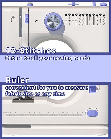 Mini Sewing Machine for Beginners,Portable Sewing Machine with 2 Speed(High-Low Speeds),2 Power Supply Method -4 in Kuwait