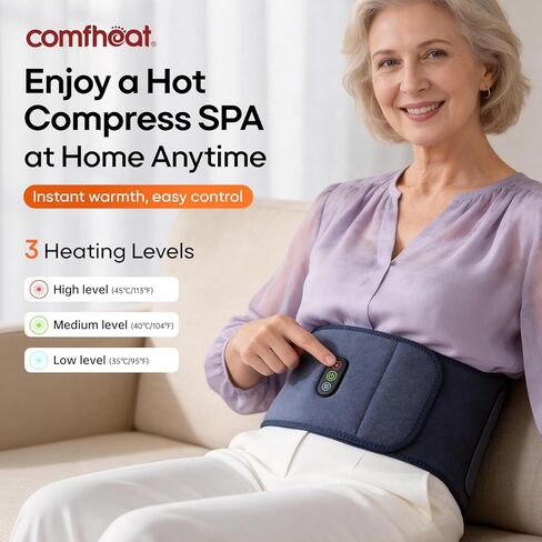 Cordless Back Massager with Heat for Pain Relief Deep Tissue, Portable Heating Pad for Lower Back & Sciatica Pain, 4 Motors Wearable Heat Wrap Belt Battery Powered, Extra Large Up to 61" in Saudi Arabia