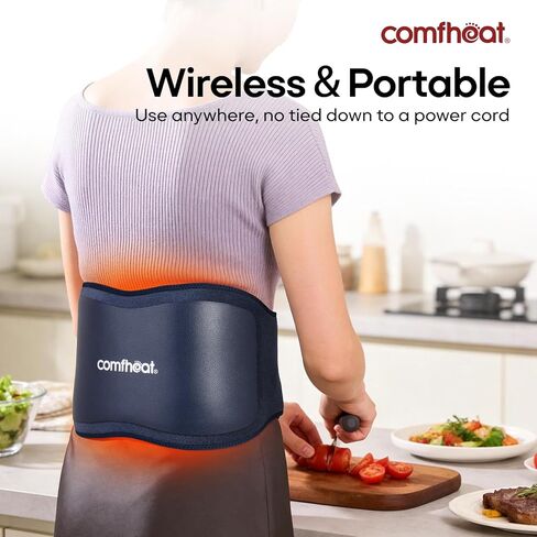 Cordless Back Massager with Heat for Pain Relief Deep Tissue, Portable Heating Pad for Lower Back & Sciatica Pain, 4 Motors Wearable Heat Wrap Belt Battery Powered, Extra Large Up to 61" in Saudi Arabia