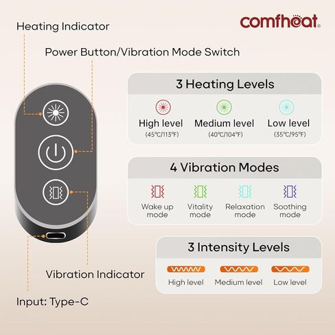 Cordless Back Massager with Heat for Pain Relief Deep Tissue, Portable Heating Pad for Lower Back & Sciatica Pain, 4 Motors Wearable Heat Wrap Belt Battery Powered, Extra Large Up to 61" in Saudi Arabia