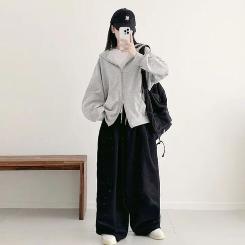 Women's Full Zip-Up Hoodie - Casual Long Sleeve Sweatshirt with Drawstring & Front Pockets in Saudi Arabia