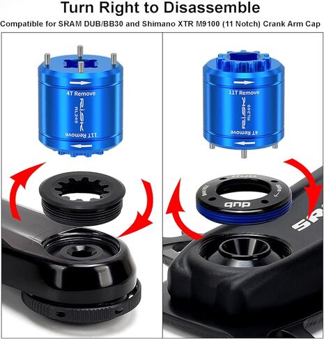 أداة إزالة غطاء ذراع الساعد 2 في 1، أداة ضبط غطاء الساعد متوافقة مع SRAM DUB/BB30 وShimano XTR M9100 (11 درجة) in Kuwait