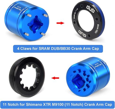 أداة إزالة غطاء ذراع الساعد 2 في 1، أداة ضبط غطاء الساعد متوافقة مع SRAM DUB/BB30 وShimano XTR M9100 (11 درجة) in Kuwait