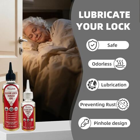 Realth Door Hinge Lubricant 1 oz, Squeaky Fix Lube for Noise Garage Door Lubricant Oil for Keyholes Hinges Locks Chains Hair Trimmers Knife Pivot Machine Tools Watch with Precision Needle Oiler in Kuwait