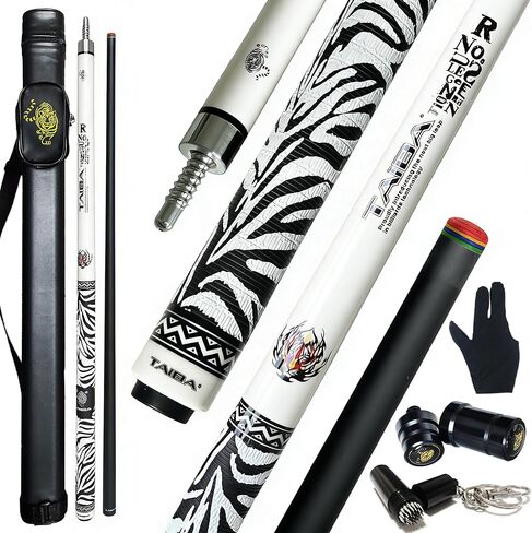 Tai ba cues غلاف من الكتان لحوض السباحة مكون من قطعتين، طرف جلد متعدد الطبقات 13 مم، 58 بوصة، عصا البلياردو الاحترافية من خشب القيقب الكندي الصلب 18، 19، 20، 21 أونصة (قابلة للتحديد) in Kuwait